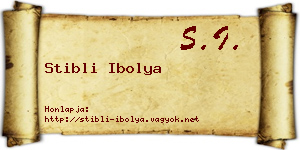 Stibli Ibolya névjegykártya